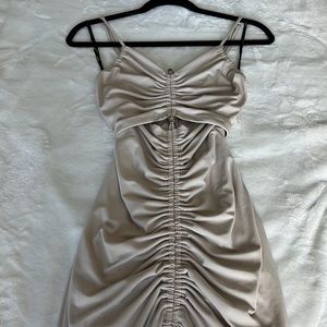 Nude scrunch maxi dress size xs